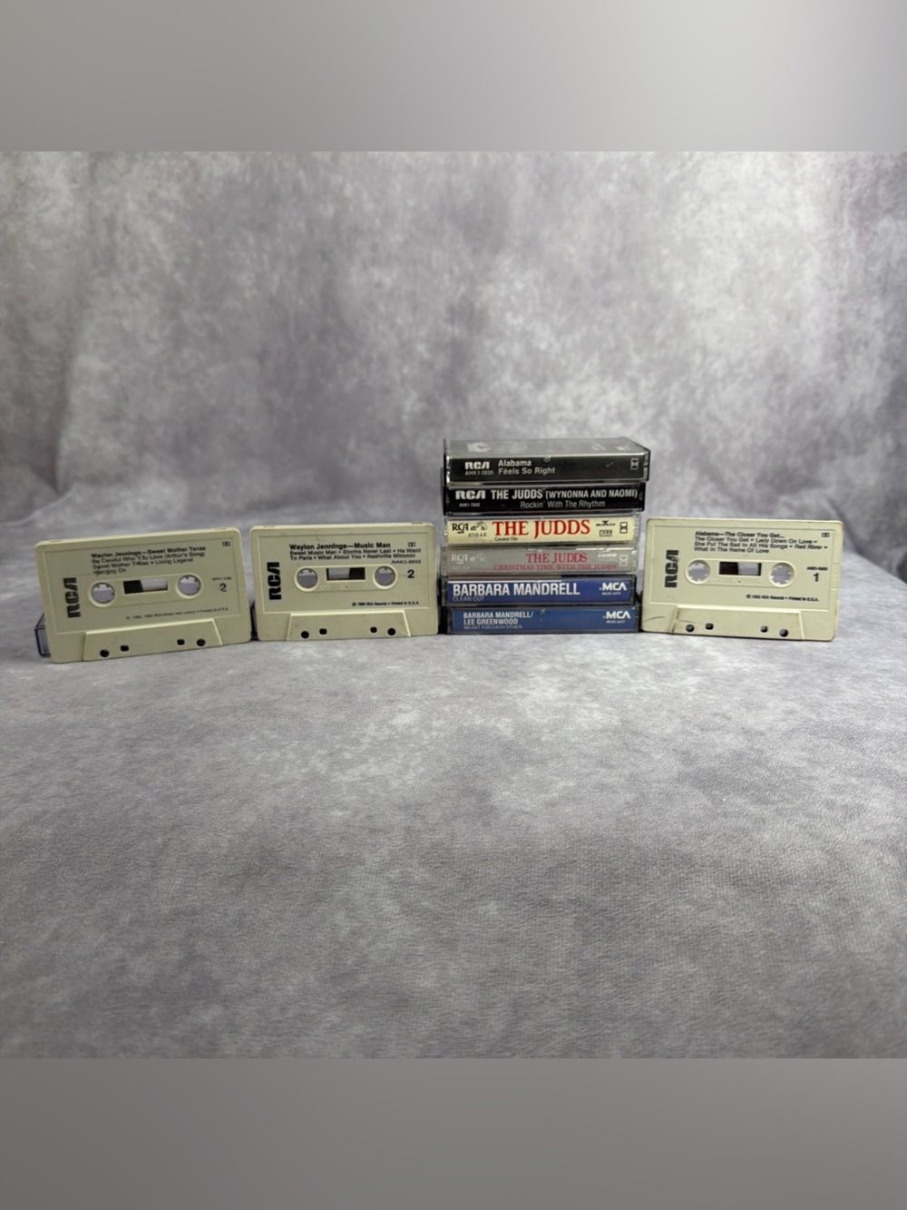 VTG Country Cassette Tape Lot of 9 Waylon Jennings The Judds Alabama Mandrell